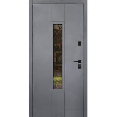 Двері вхідні HYGGE COTTAGE Crystal RAL 7121/Антрацит